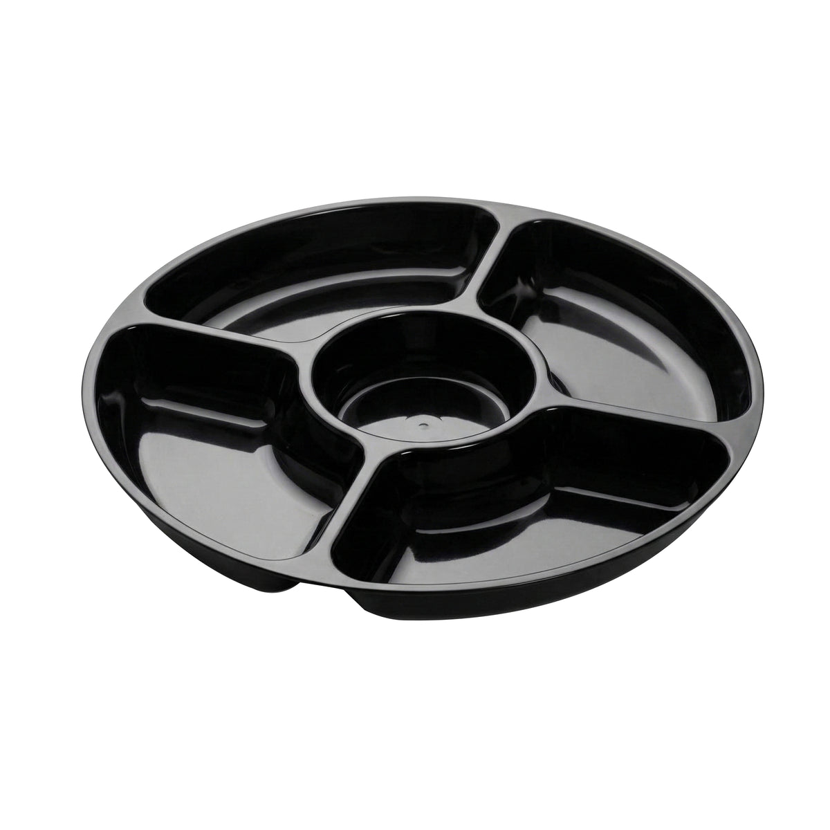 12" 5 Compartment Tray, Black — Case of 25 (Item 3512RT5C.BK)
