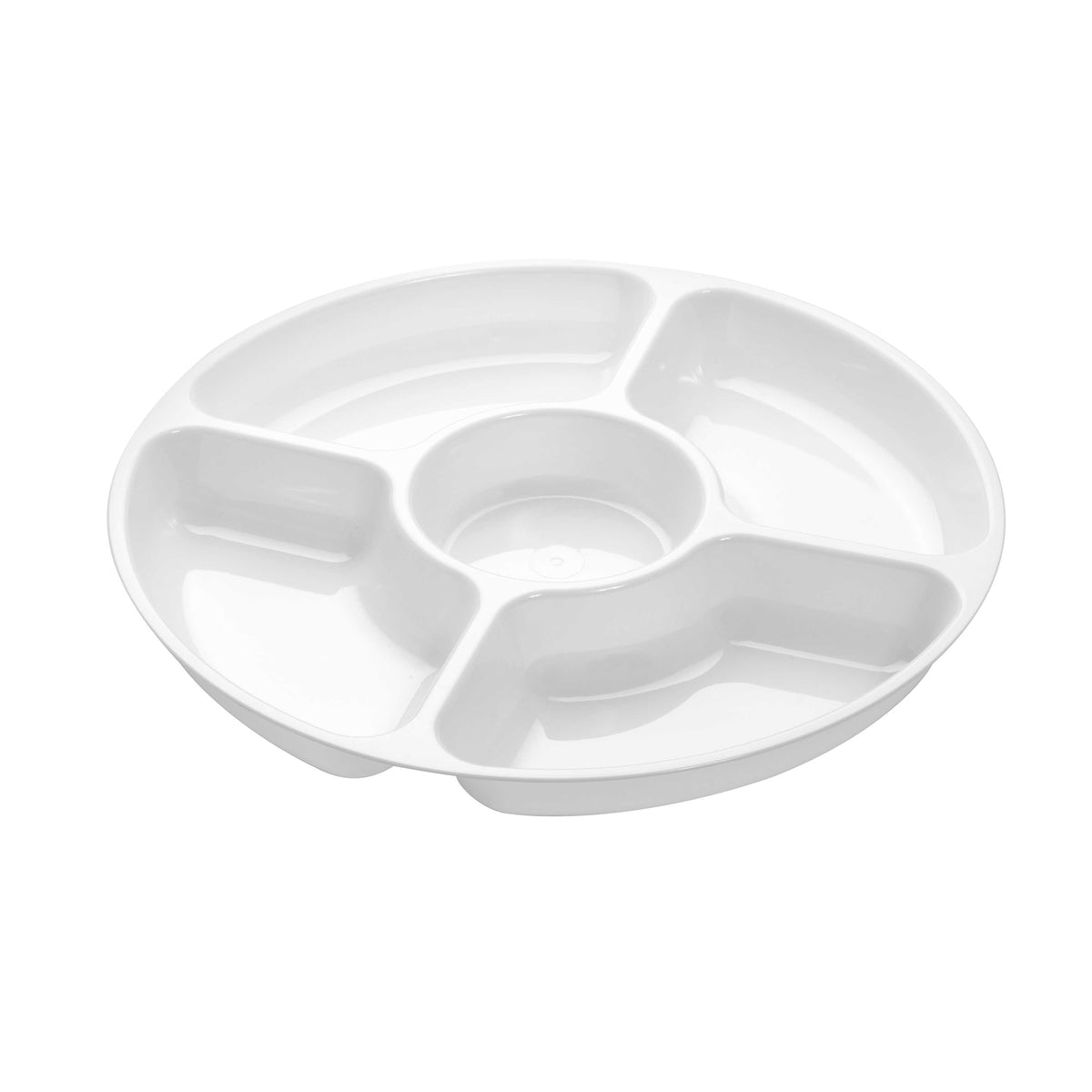 12" 5 Compartment Tray, White — Case of 25 (Item 3512RT5C.WH)