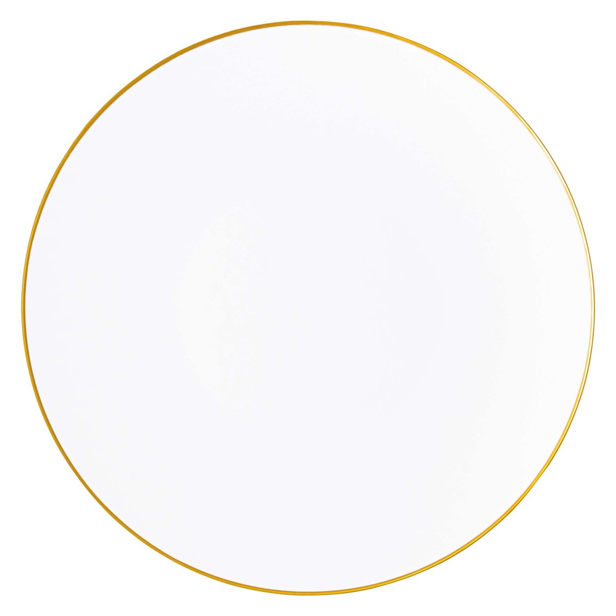 13" Hammered Charger Plates, Gold Rim - White (BST-3910)