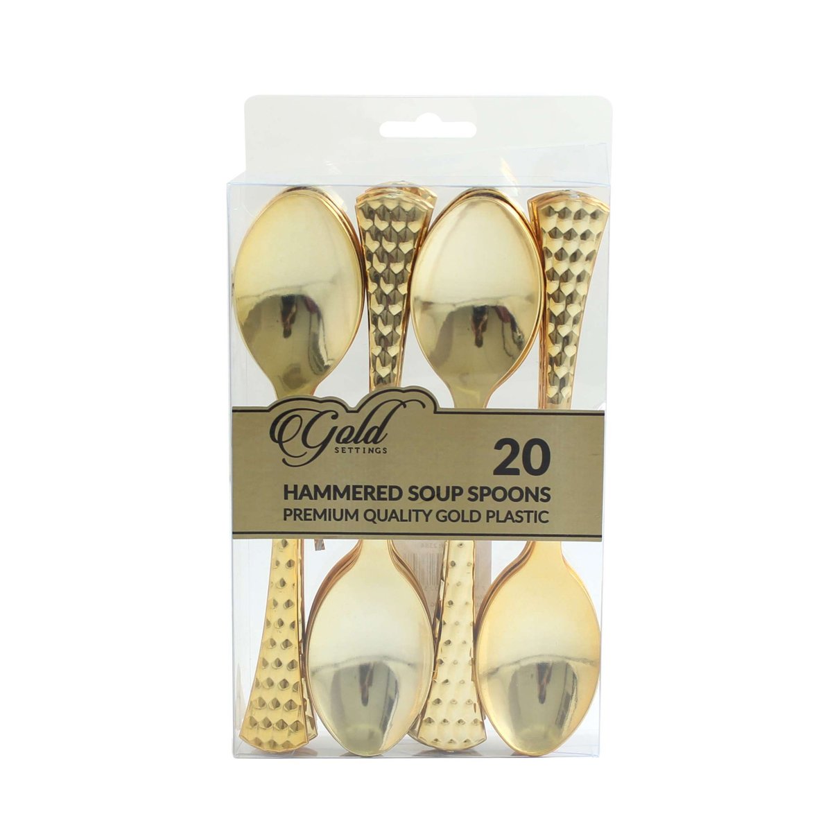 Gold Hammered Cutlery - Soup Spoons (48/20 ct) (BST-2384)