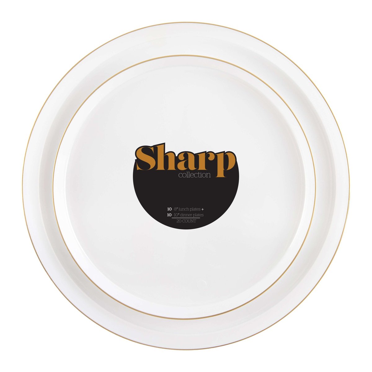 Sharp Gold Rim Plates Combo 8" + 10" - Pearl (BST-4542)