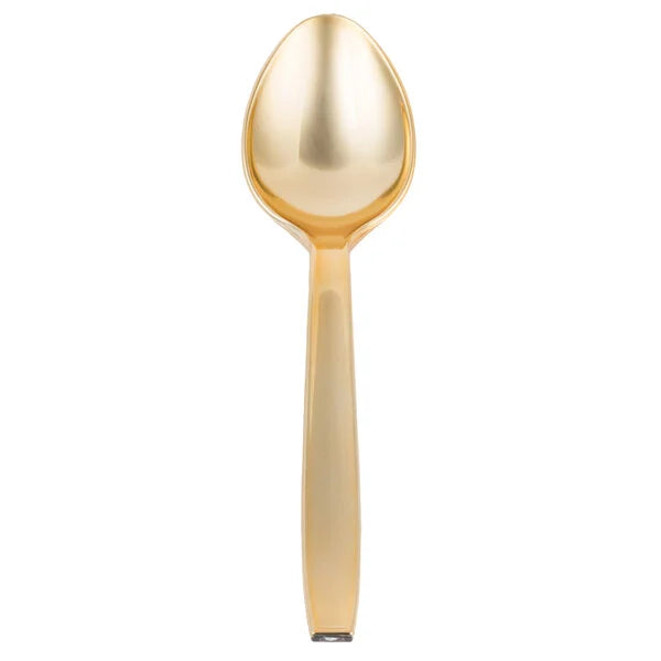 Fineline 10" Gold Look Heavy Weight Serving Spoon - 60/Case