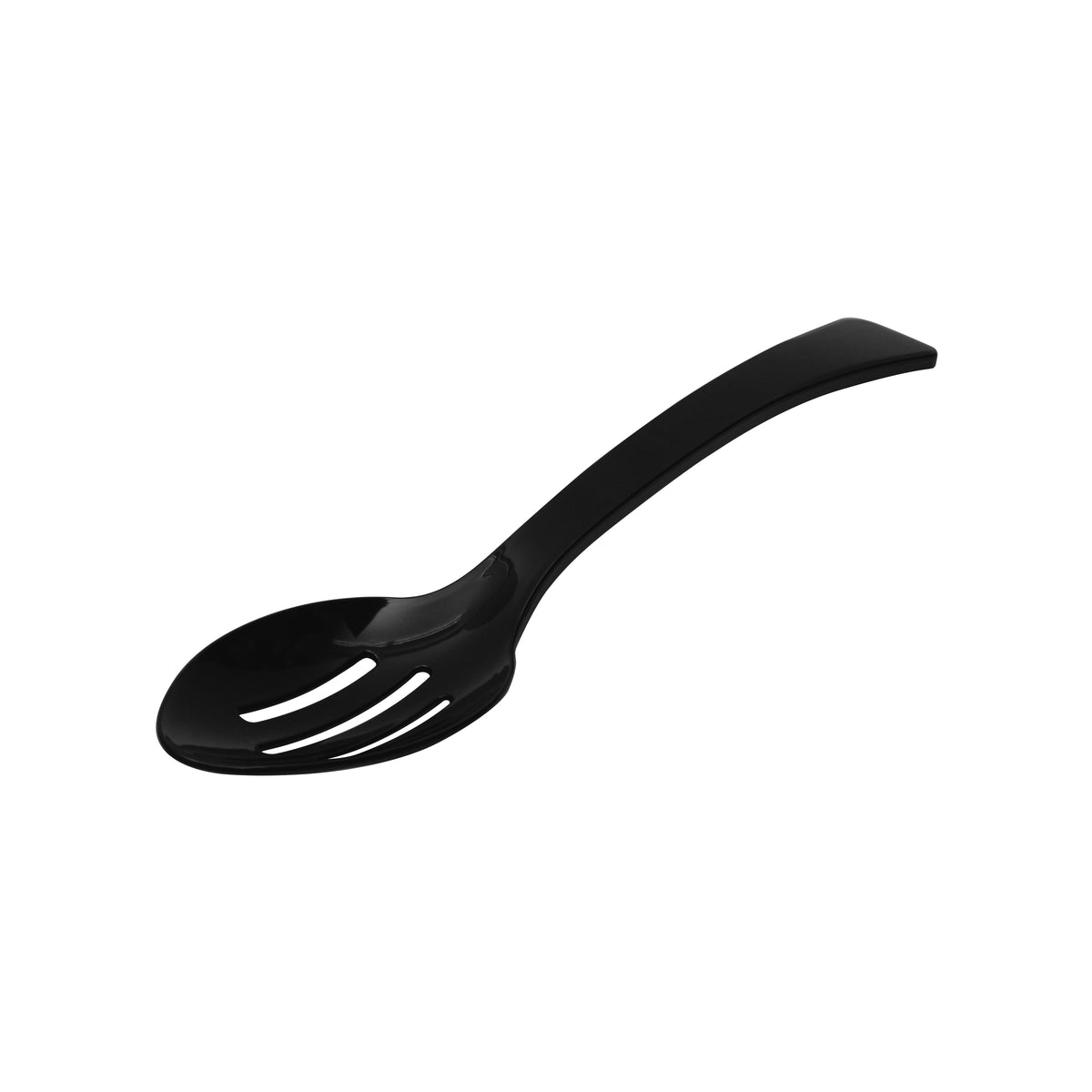 9" Extra Heavy Slotted Serving Spoon, Black — Case of 100 (Item EMI-ESSP9.BK)