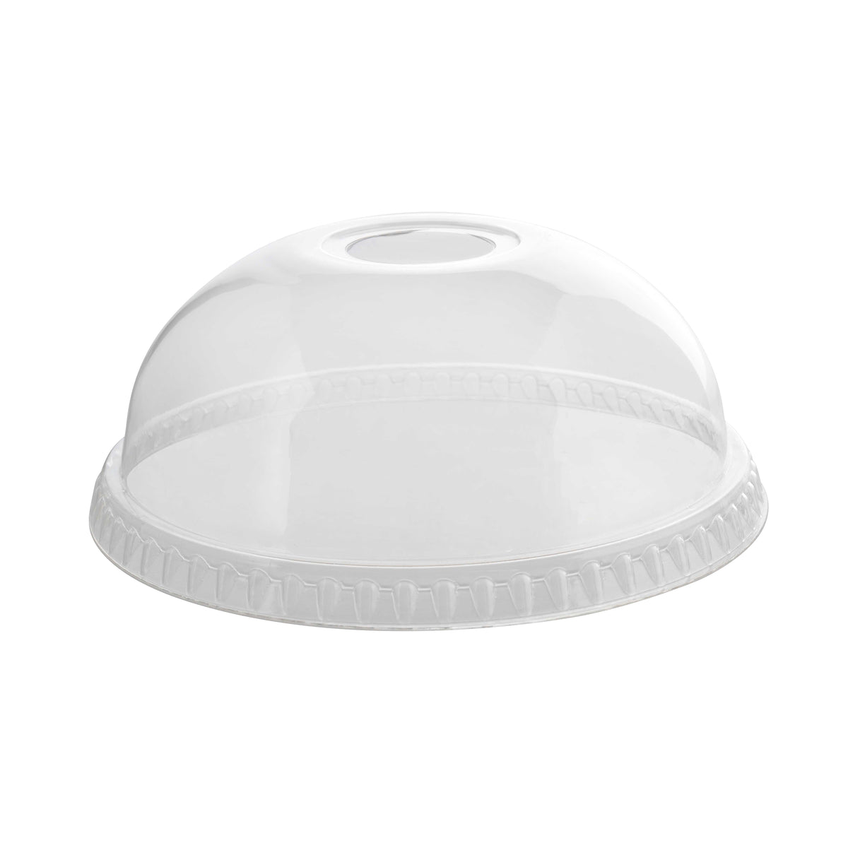 Fits 32 oz. PET Dome Lid w/ Hole (107 mm), Clear — Case of 1000 (Item 31107DLH)