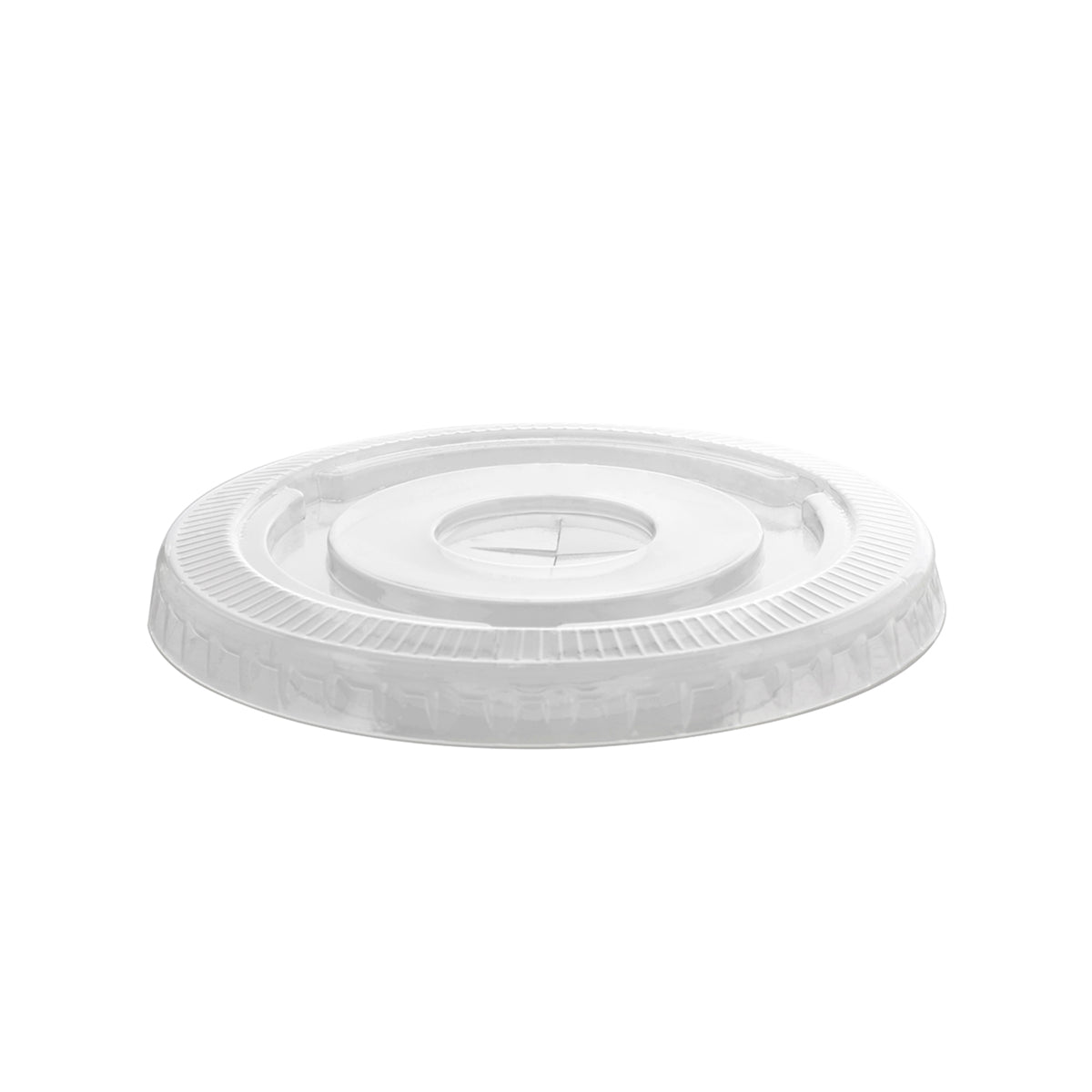 Fits 32 oz. PET Flat Lid w/ Slot (107 mm), Clear — Case of 1000 (Item 31107FLS)