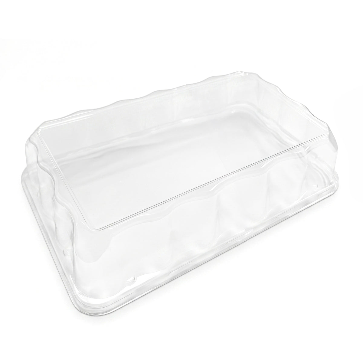 18" X 12" X 3” Rect High Dome Lid, Clear — Case of 40 (Item DDRC1812.HL)