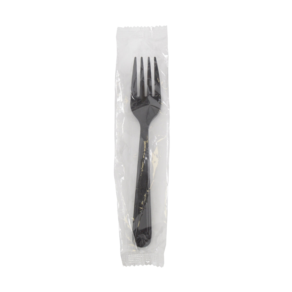 5.5” Salad Fork Individually Wrapped, PP, Black — Case of 1000 (Item 5516PP-BK)