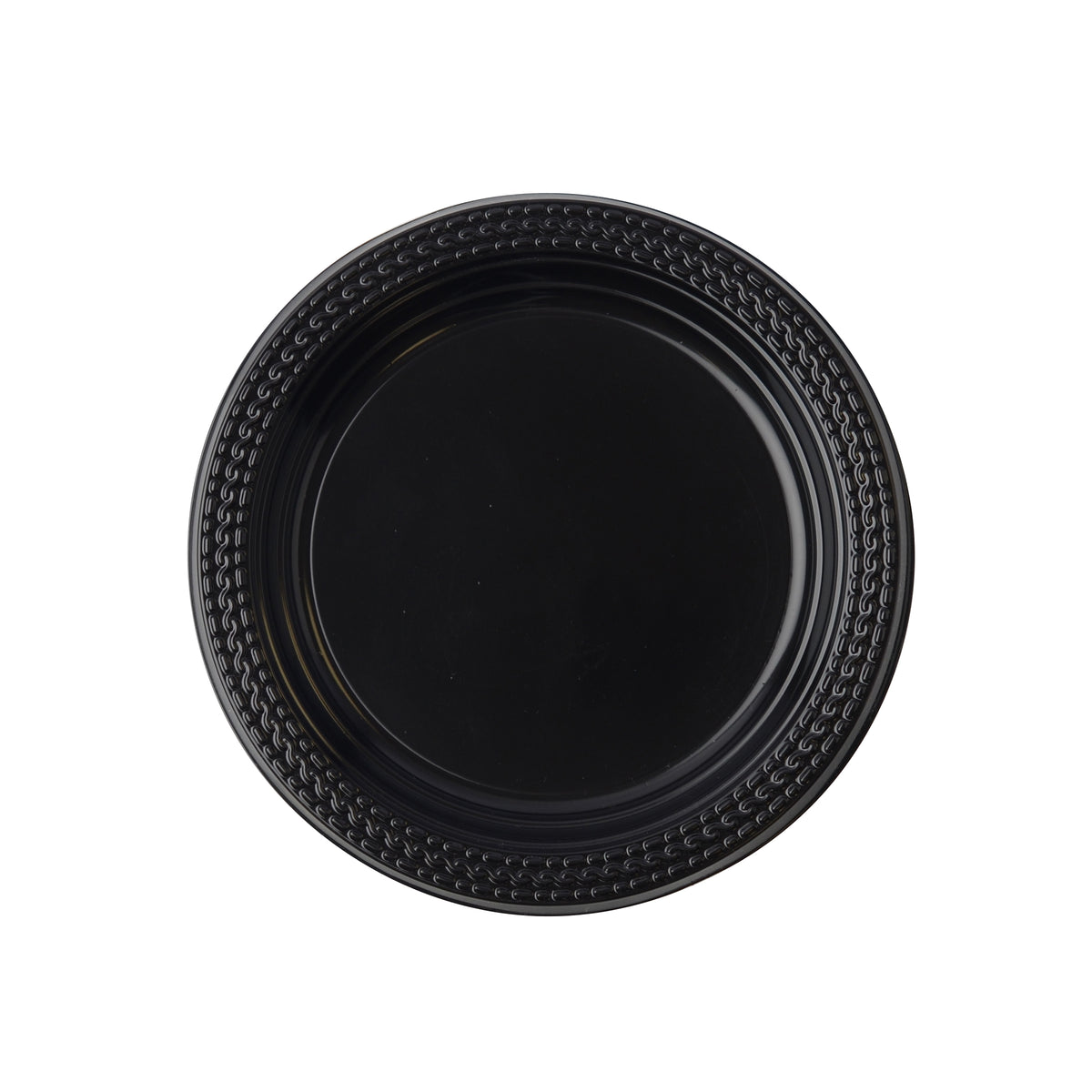 7'' Round Plate, Polypropylene, Black — Case of 800 (Item 17RP07PP.BK)