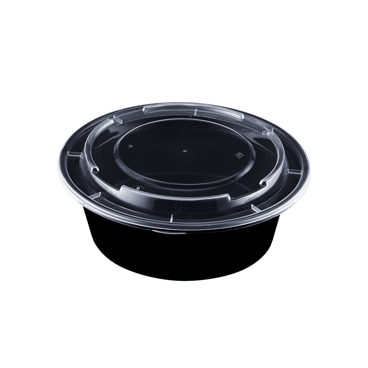 38 oz. Round Bowl w/ Lid, PP, Black/Clear (Item 17CPRB38)