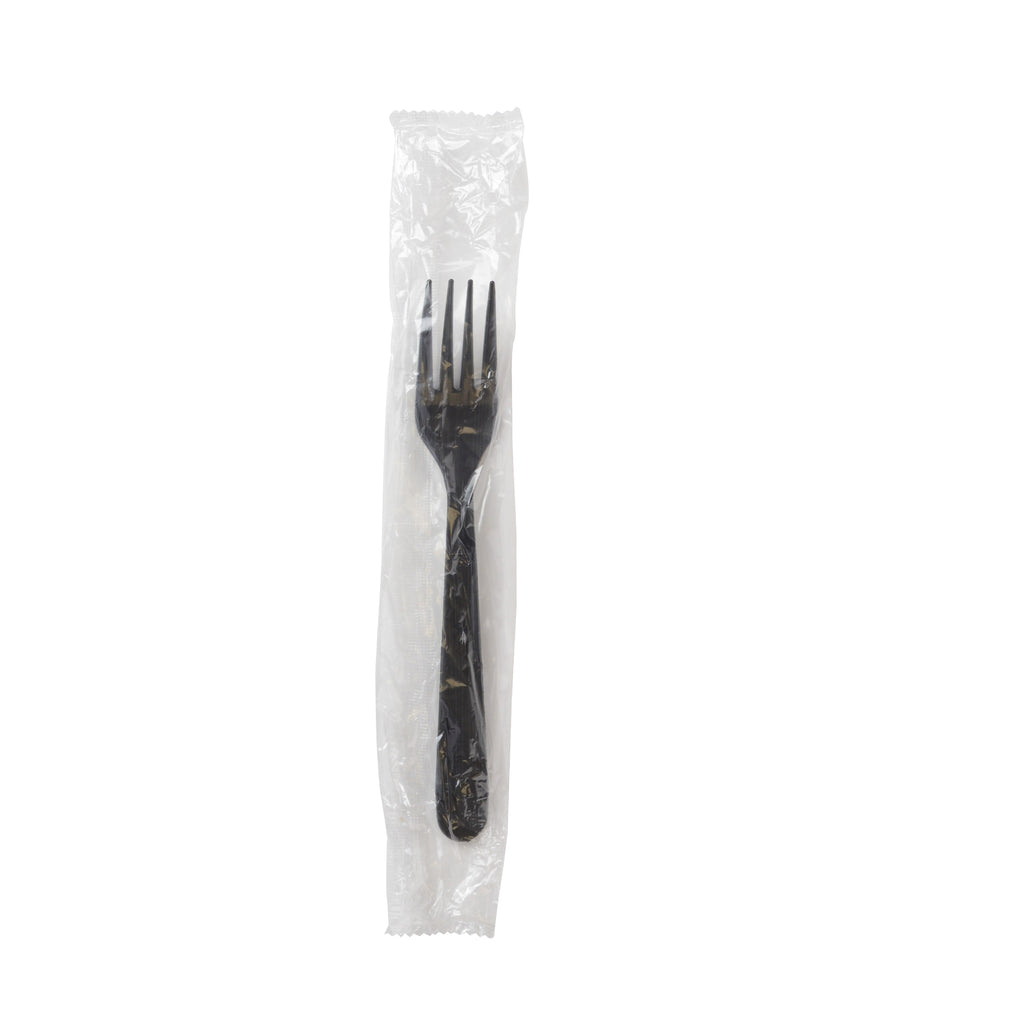 6.5" FORK INDIVIDUALLY WRAPPED, PP BLACK, WHITE
