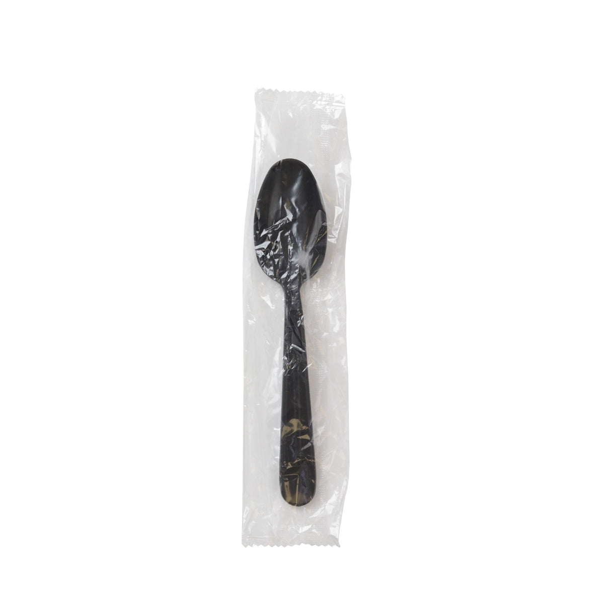 6" SPOON INDIVIDUALLY WRAPPED, PP BLACK, WHITE
