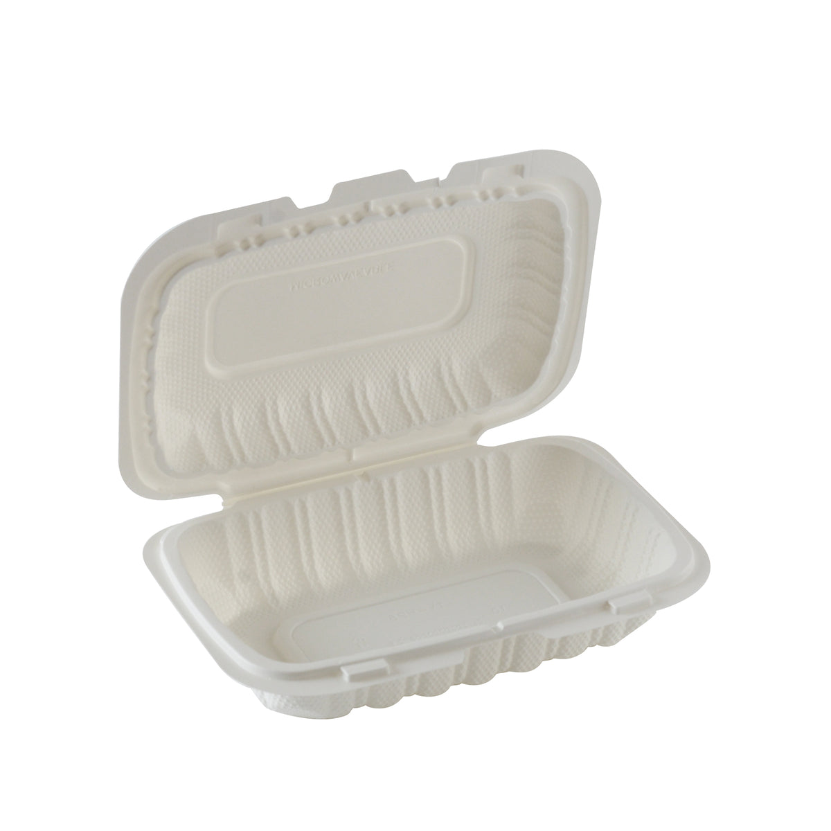 9" X 6" Rectangular Hinged Mineral Filled PP Container, White — Case of 200 (Item 17RHD96PP.WH)