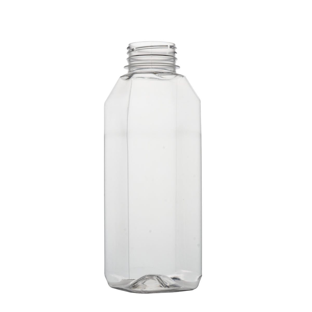 16 oz. Tall Square PET Clear Juice Bottle, Clear — Case of 126 (Item 321638)