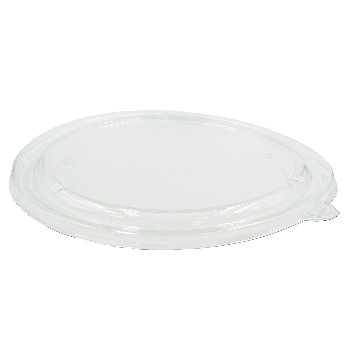 9.7" Flat Lid for Large Round Bowls PET, Clear — Case of 300 (Item 42RBLFL)