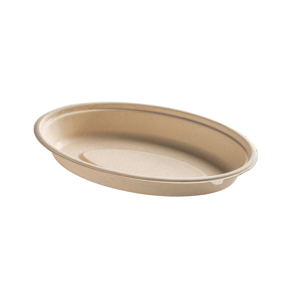 9.5" x 6" 24 oz. Oval Bowl - PFAS Free, Tan (Fineline 43OB24)