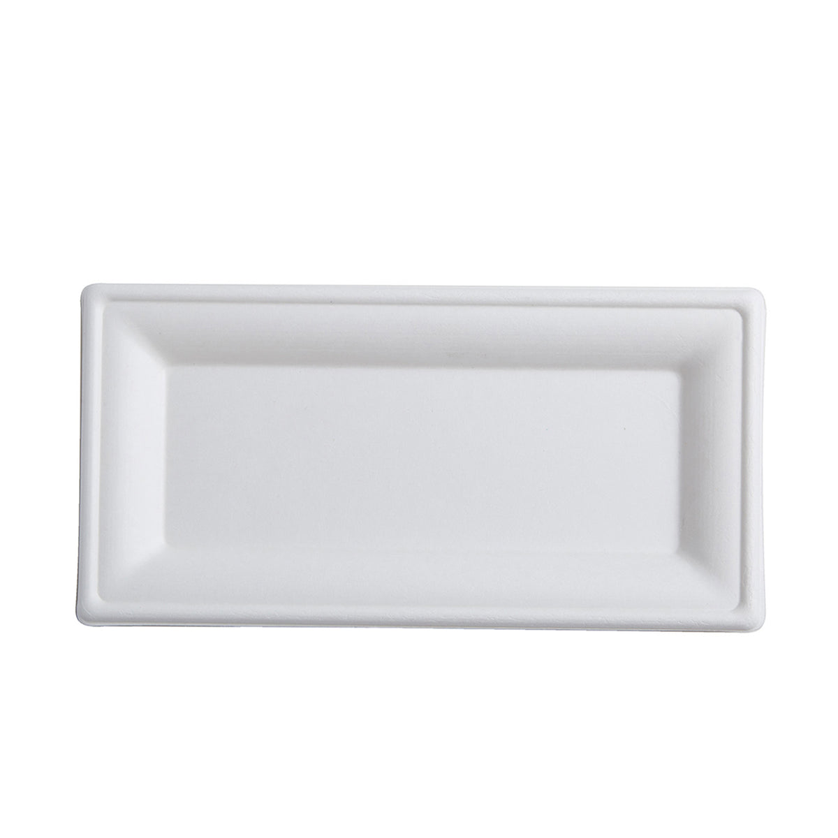 10" X 5" Rectangular Plate - PFAS Free, White — Case of 500 (Item 43RCP105.WH)