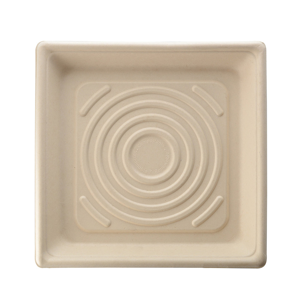 10.25" Square Tray - 1.2" - PFAS Free, Tan — Case of 200 (Item 43ST10)
