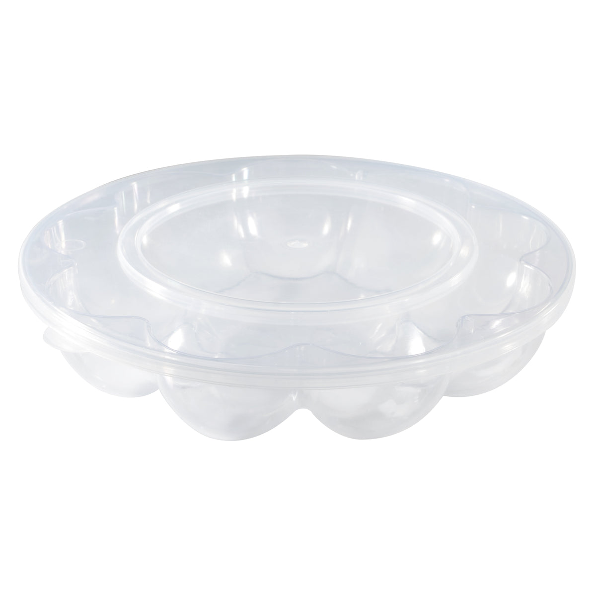 9" - 12 ct Deviled Egg Tray with Flat Lid, Clear — Case of 25 (Item DE0912WF.CL)