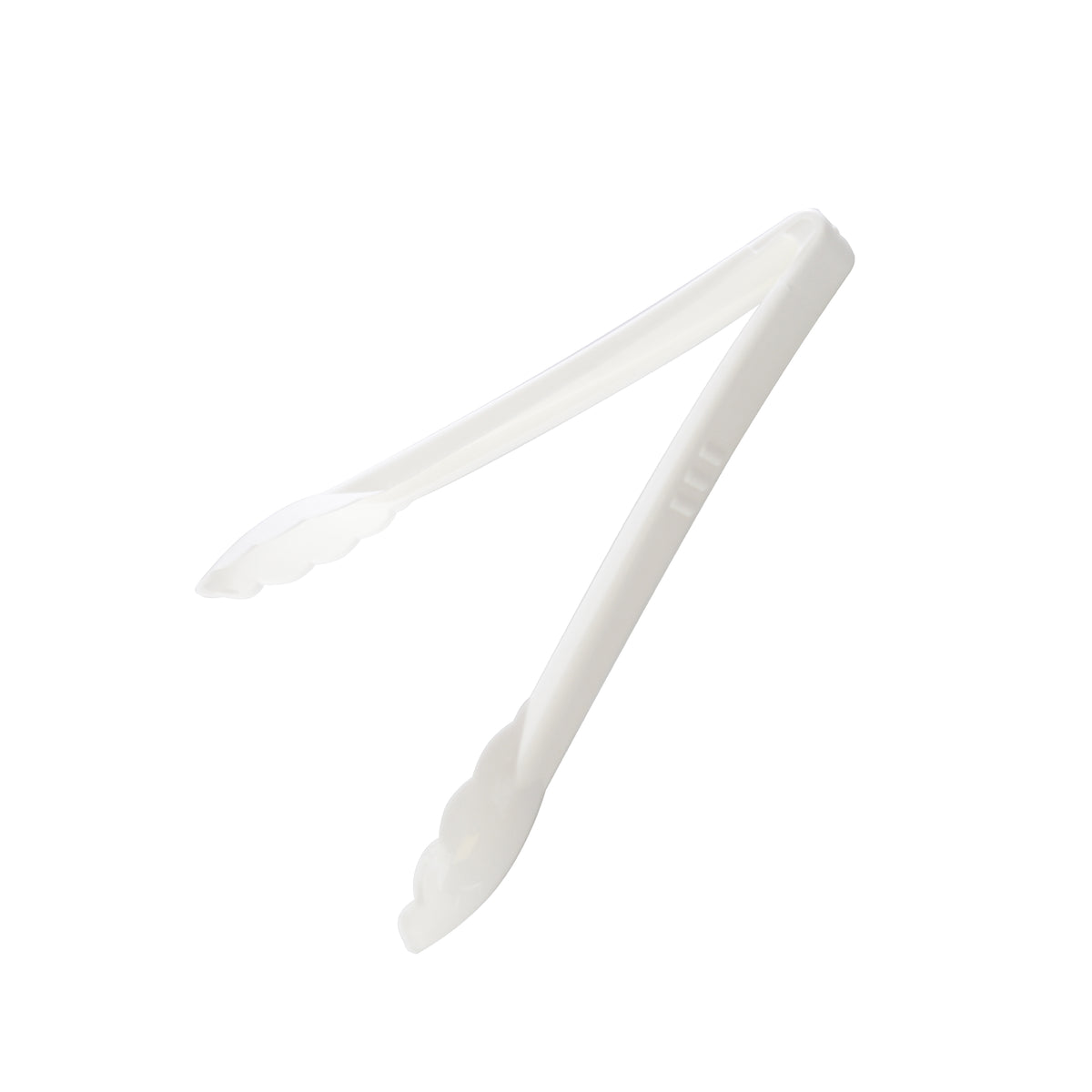 9" Scalloped Edge Tong, PP, White — Case of 72 (Item T9999.WH)