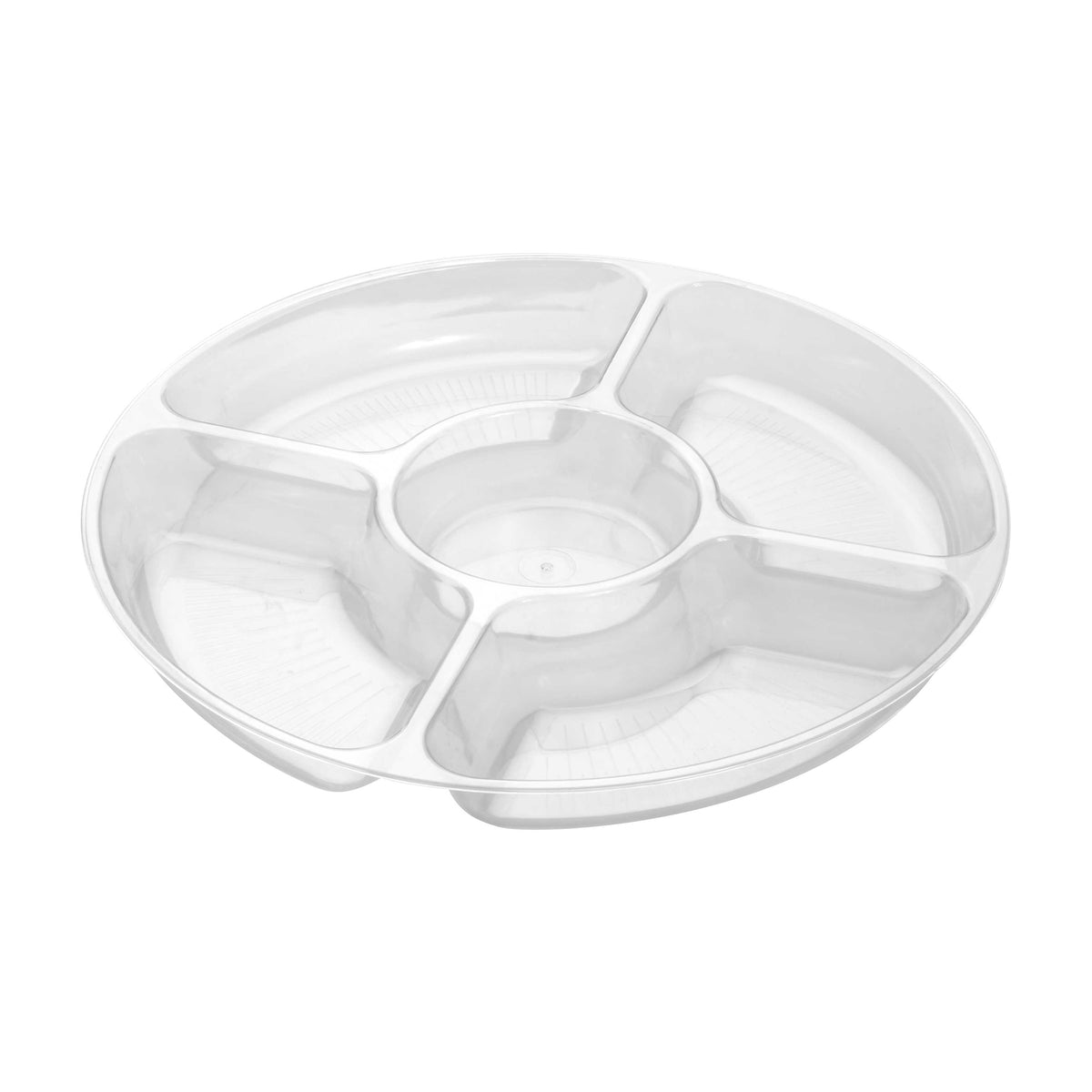 12" - 5 Compartment Tray, Clear — Case of 25 (Item D12050.CL)