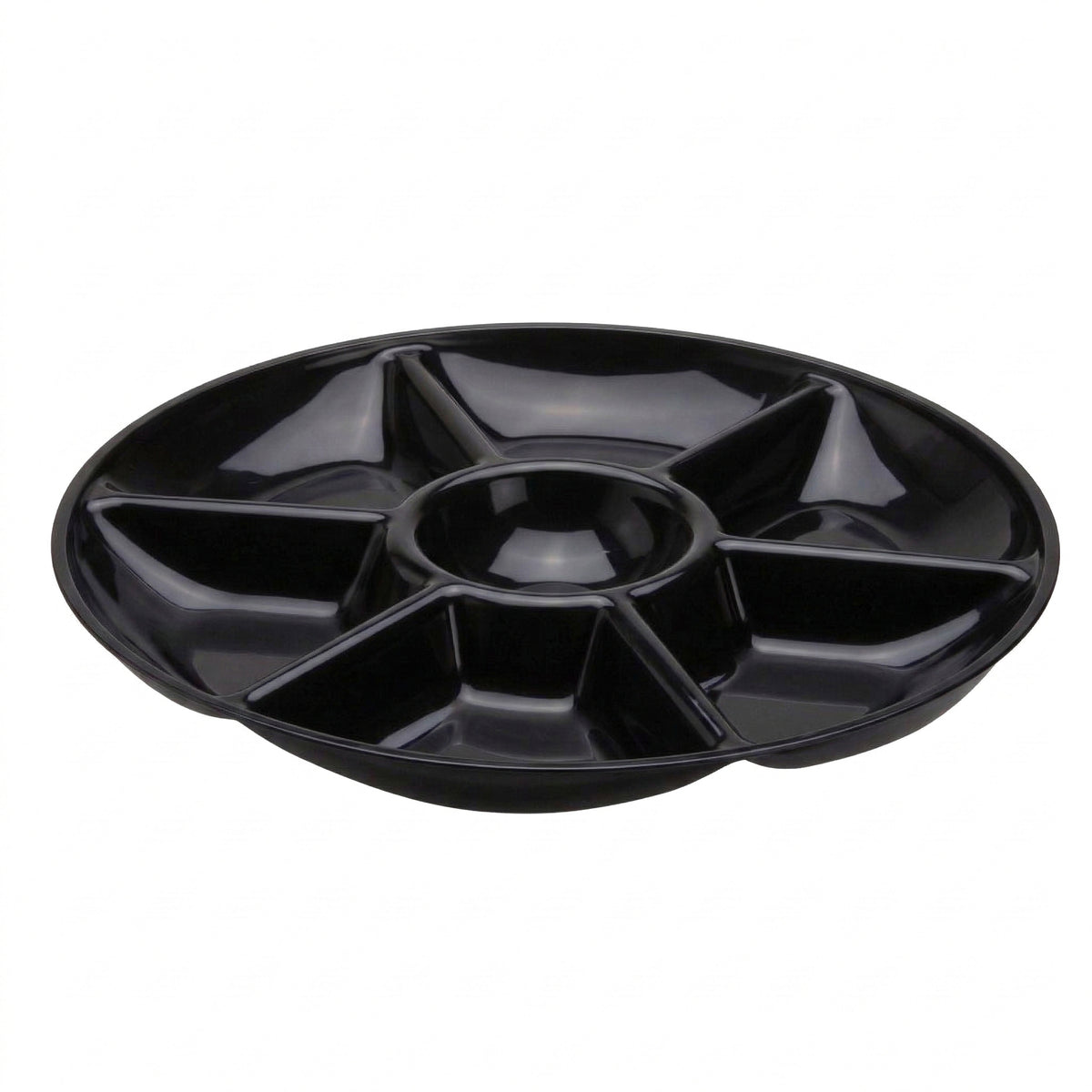 14" - 7 Compartment Tray, Black — Case of 25 (Item D14070.BK)