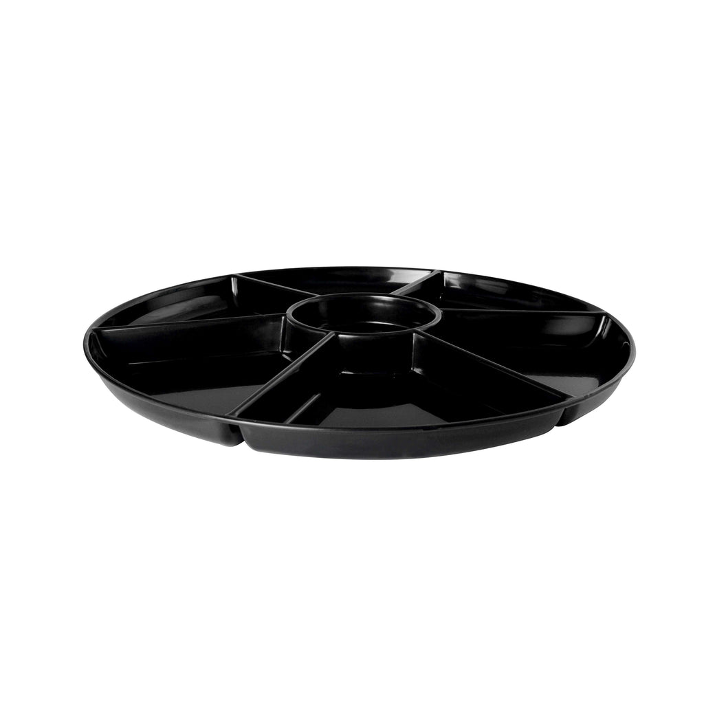 16" - 7 Low Compartment Tray, Black — Case of 12 (Item D16777.BK)