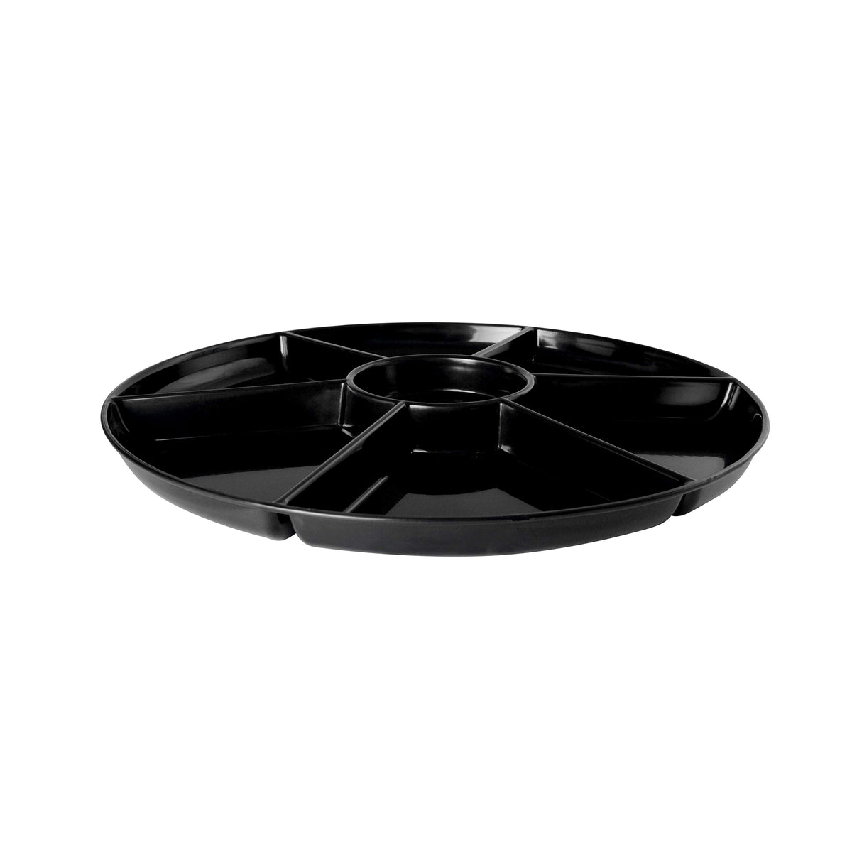 16" - 7 Low Compartment Tray, Black — Case of 12 (Item D16777.BK)
