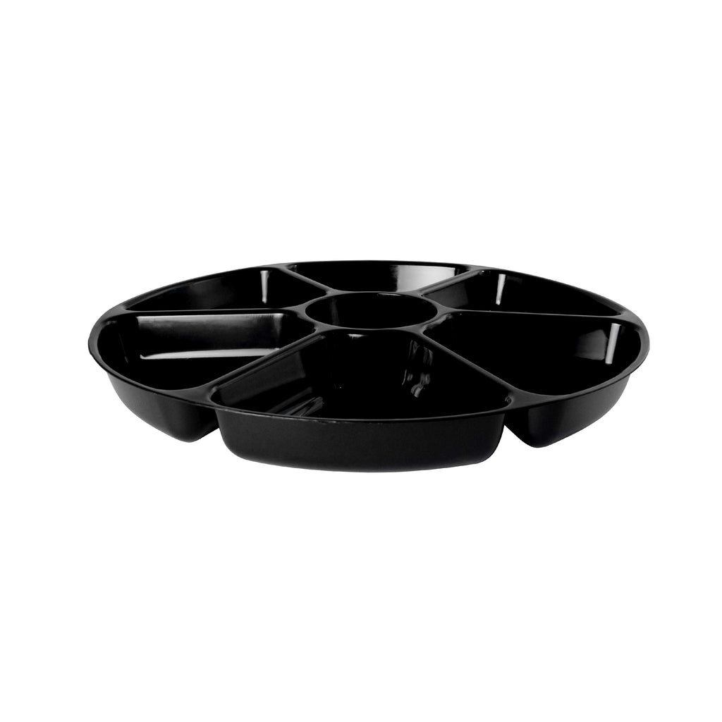 18" - 7 Deep Compartment Tray, Black — Case of 12 (Item D18070.BK)