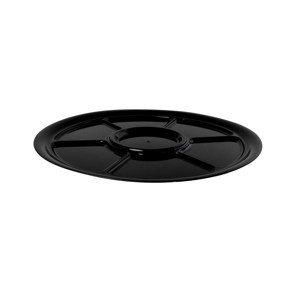 18" - 7 Compartment Low Tray, Polypro, Black — Case of 25 (Item D18770PP.BK)
