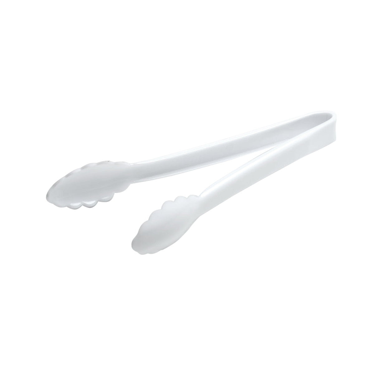 9" Scalloped Tongs HD, White — Case of 24 (Item 3311-WH)