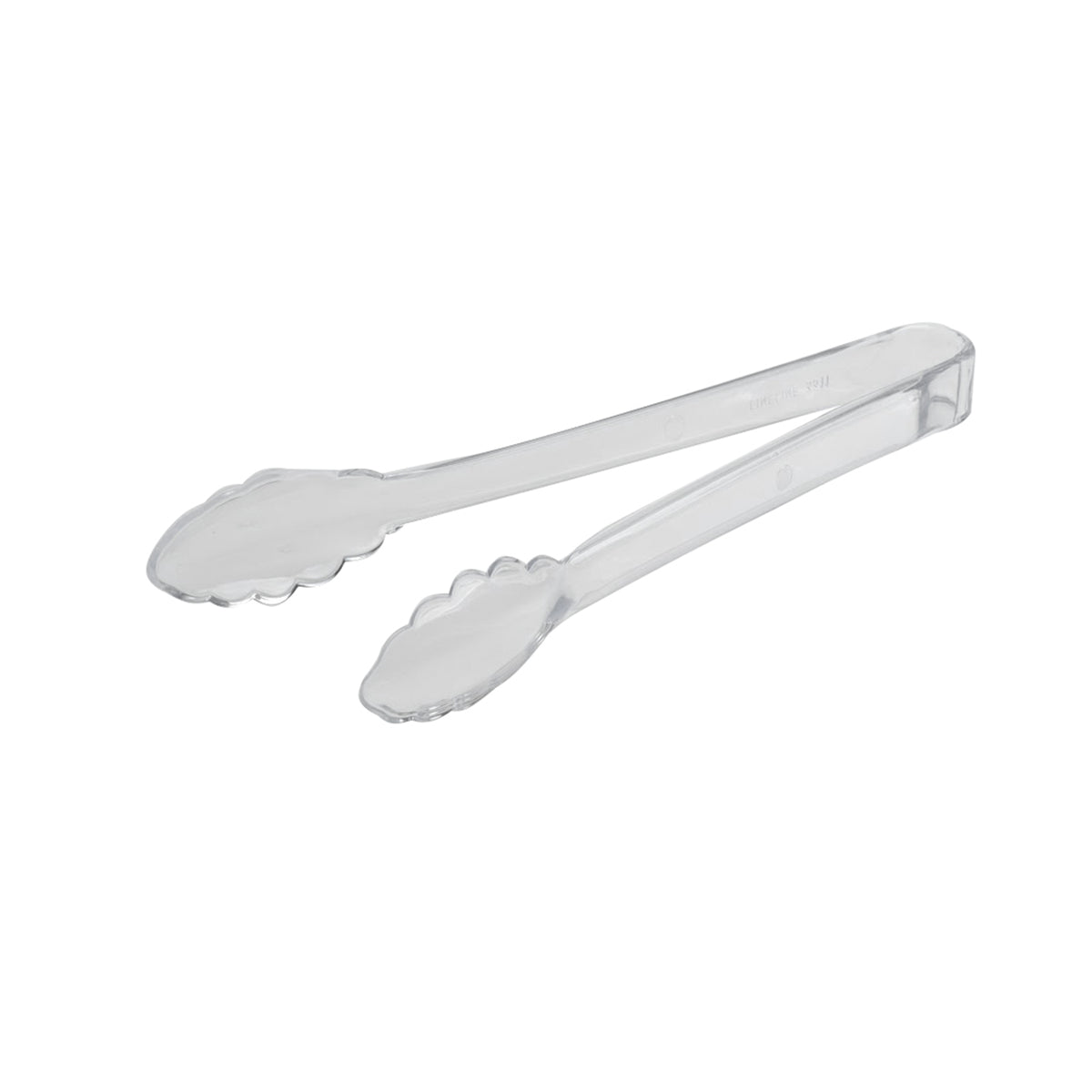 9" Scalloped Tongs HD, Clear — Case of 24 (Item 3311-CL)