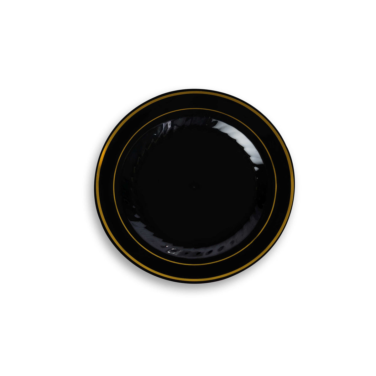 6" Plate, Black - Gold — Case of 150 (Item 506-BKG)