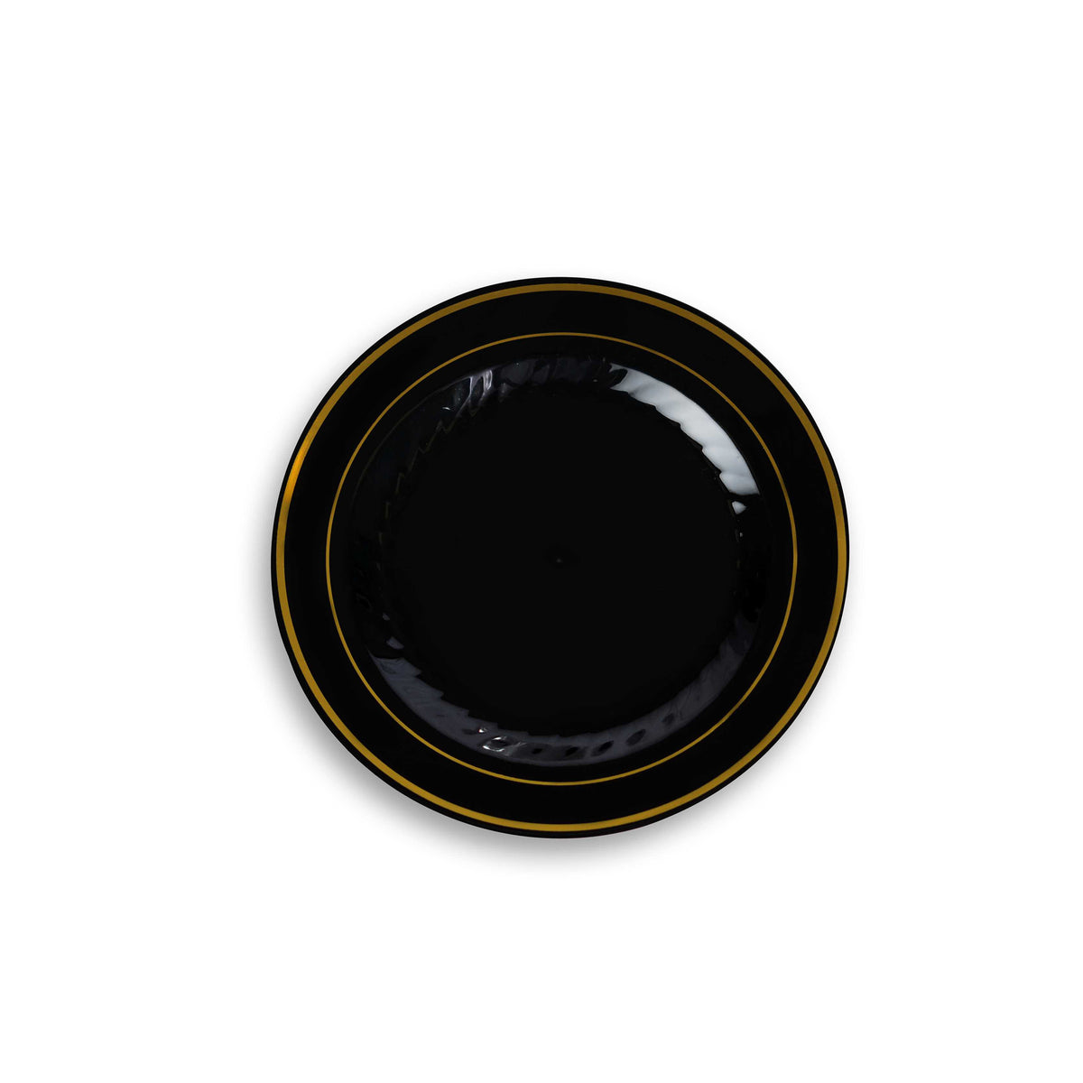 9" Plate, Black - Gold — Case of 120 (Item 509-BKG)