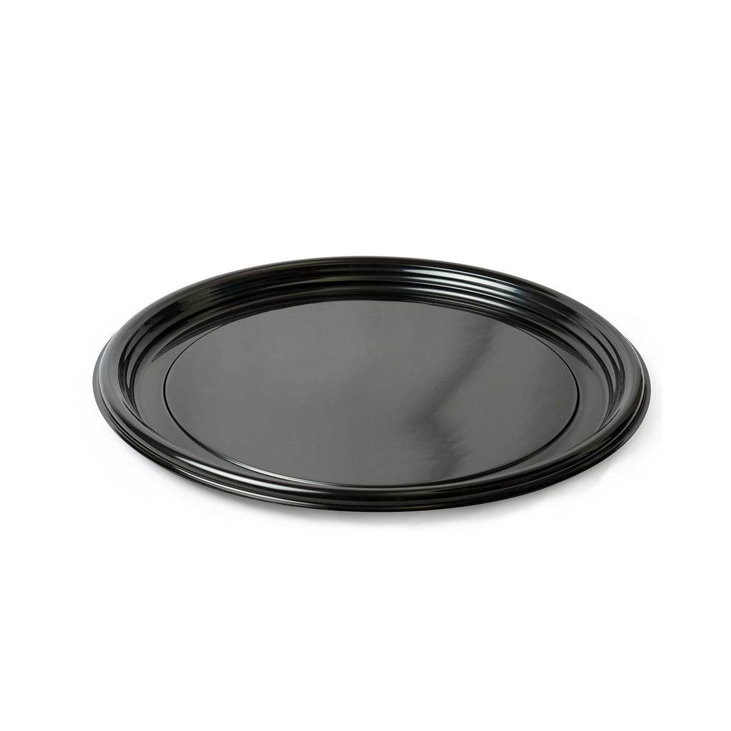 12" Vintage Round Tray, Black — Case of 25 (Item 7210TF-BK)