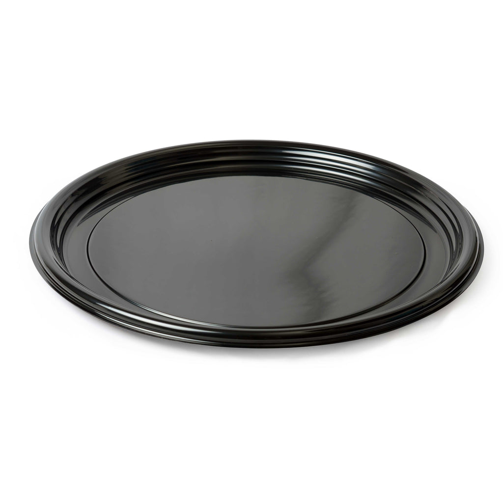 16" Vintage Round Tray, Black — Case of 25 (Item 7610TF-BK)