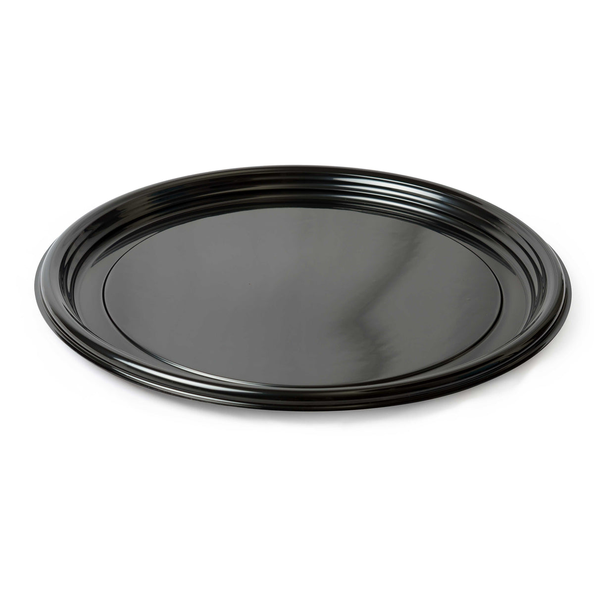 16" Vintage Round Tray, Black — Case of 25 (Item 7610TF-BK)