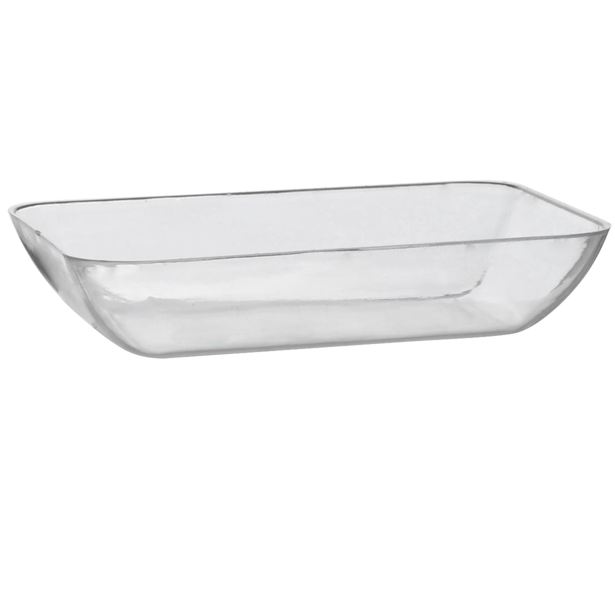 3" Tiny Rectangular Tray, Clear — Case of 200 (Item 6210-CL)