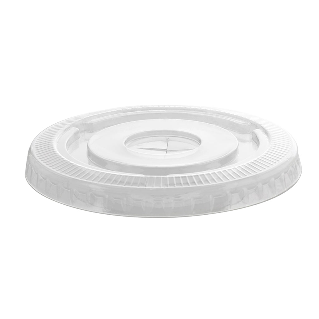 Fits 9 SQ. & 12 oz. PET Flat Lid w/ Slot (92 mm), Clear — Case of 1000 (Item 3192FLS)