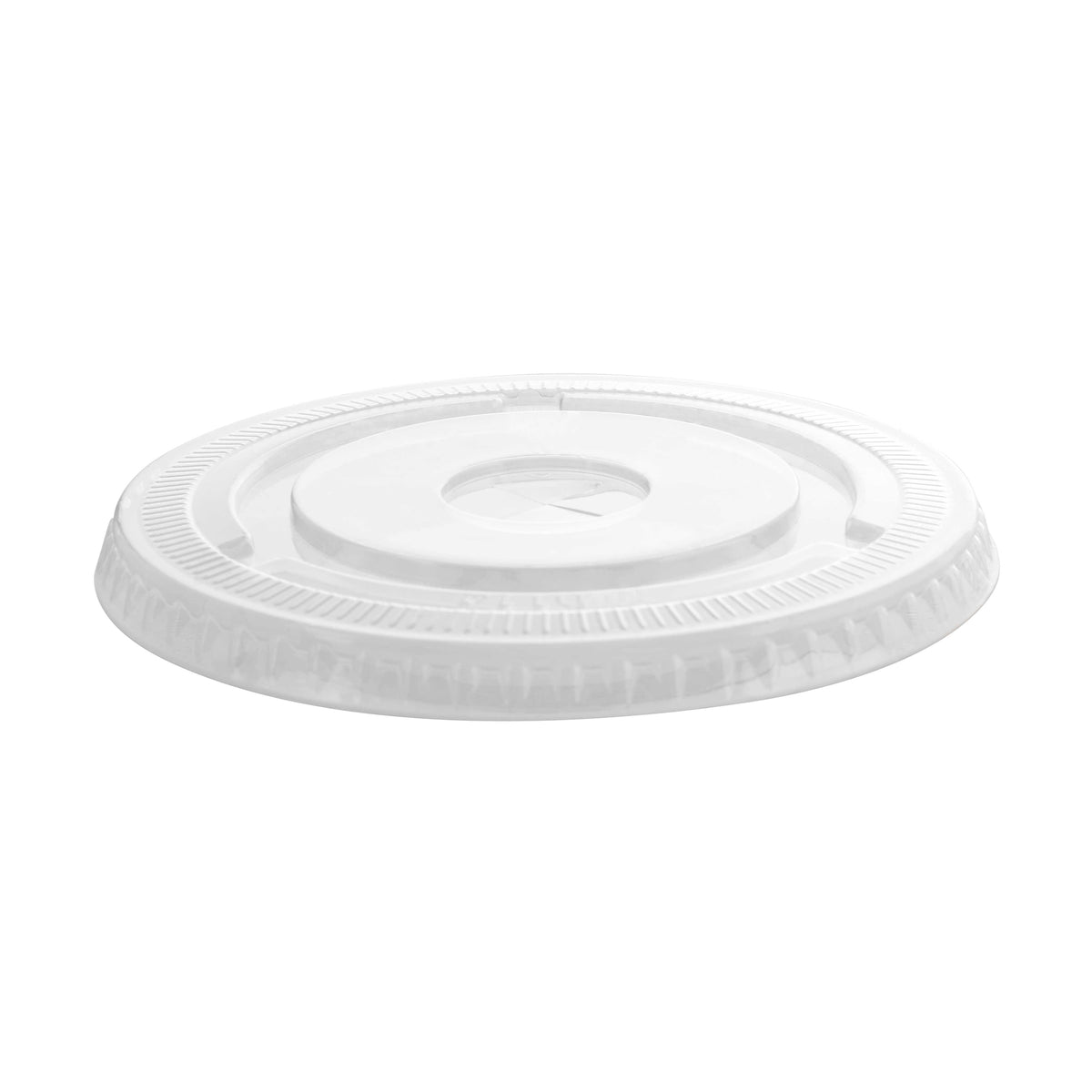 Fits 12-24 oz. PET Flat Lid w/ Slot (98 mm), Clear — Case of 1000 (Item 3198FLS)
