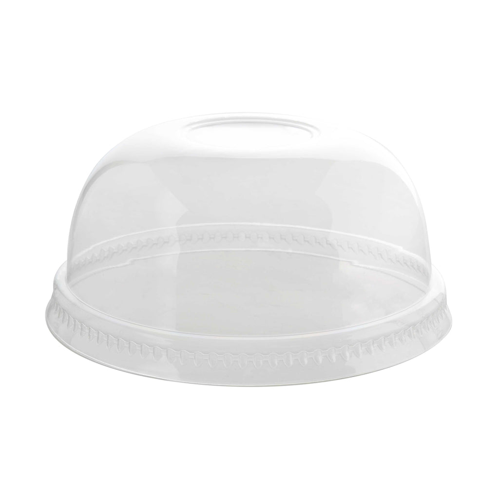 Fits 9 SQ. & 12 oz. PET Dome Lid No-Hole (92 mm), Clear — Case of 1000 (Item 3192DL)