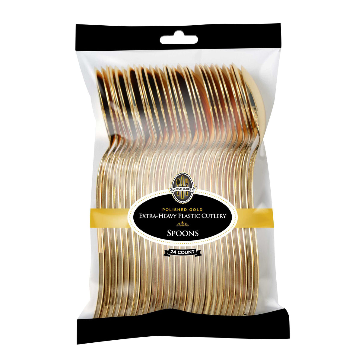 6.25" Heavy Weight Spoons 24Ct, Gold — Case of 384 (Item 7651)