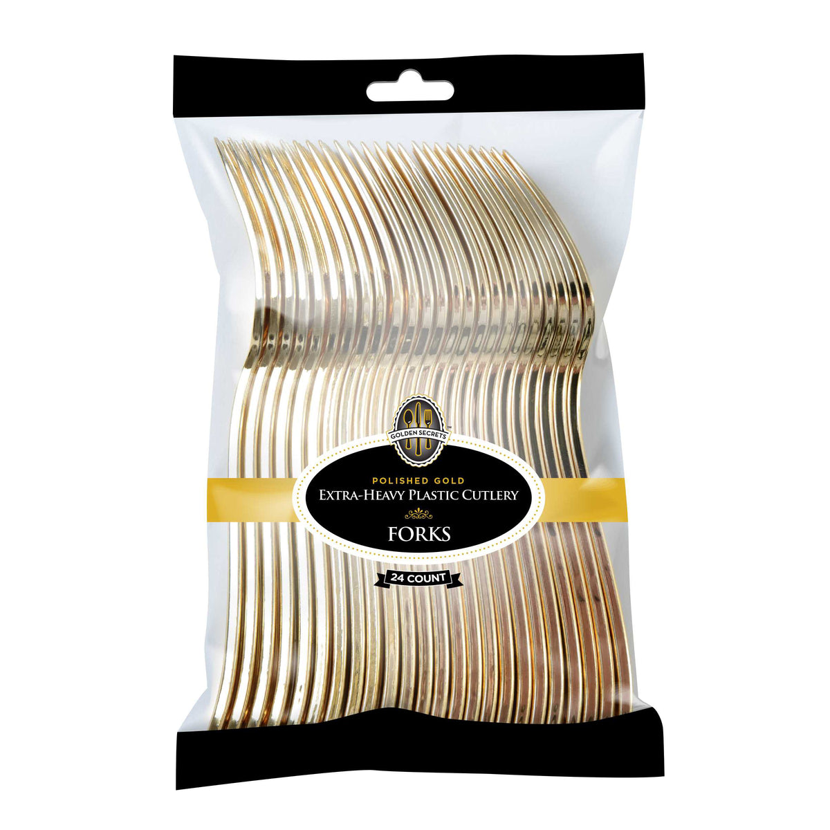 7.25" Heavy Weight Forks 24Ct, Gold — Case of 384 (Item 7653)