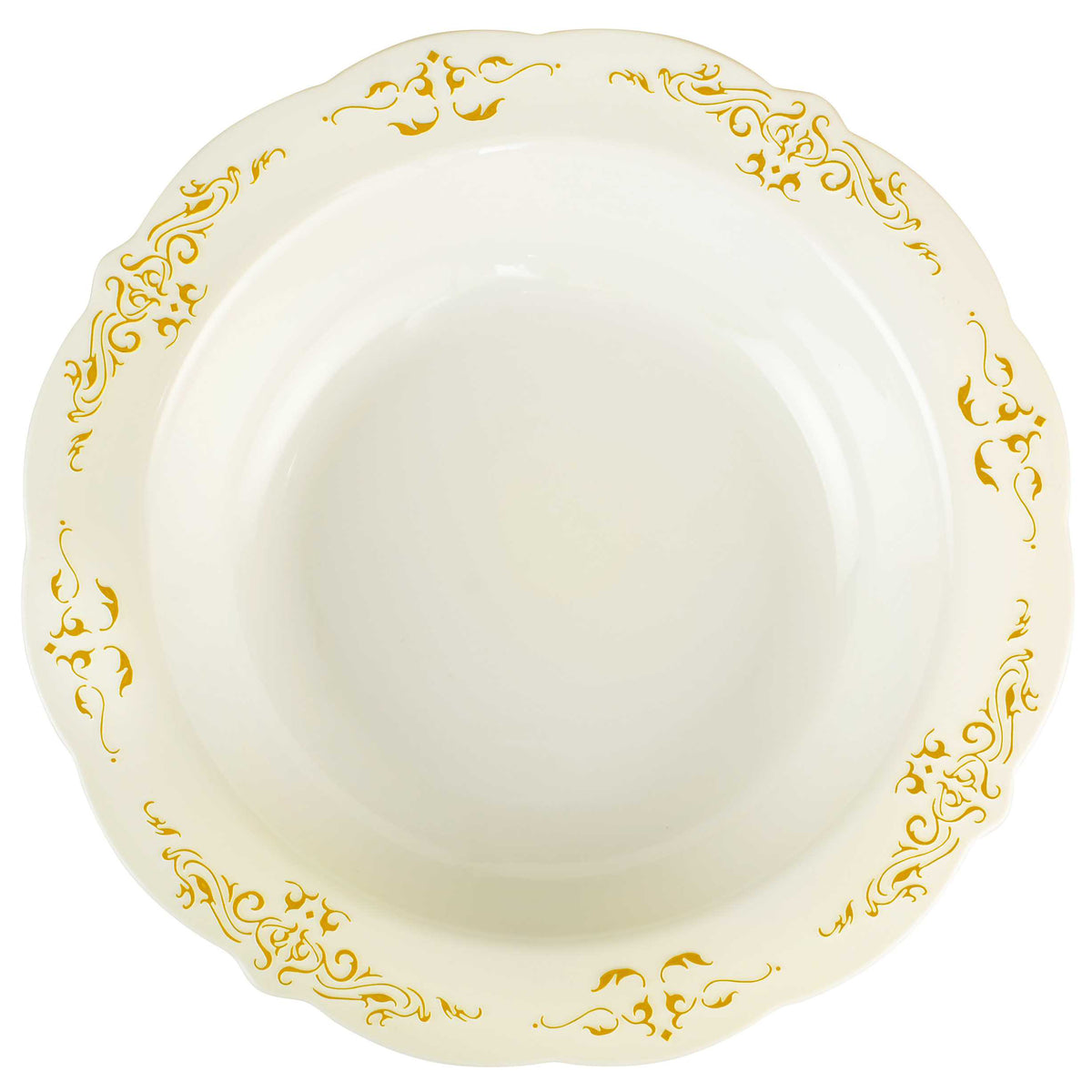 10 oz. Bowl, Bone w/ Gold — Case of 120 (Item 5901-BOG)