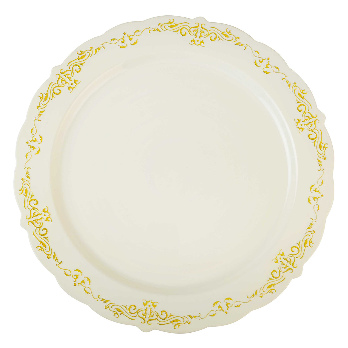 10" Dinner Plate, Bone w/ Gold — Case of 120 (Item 5910-BOG)