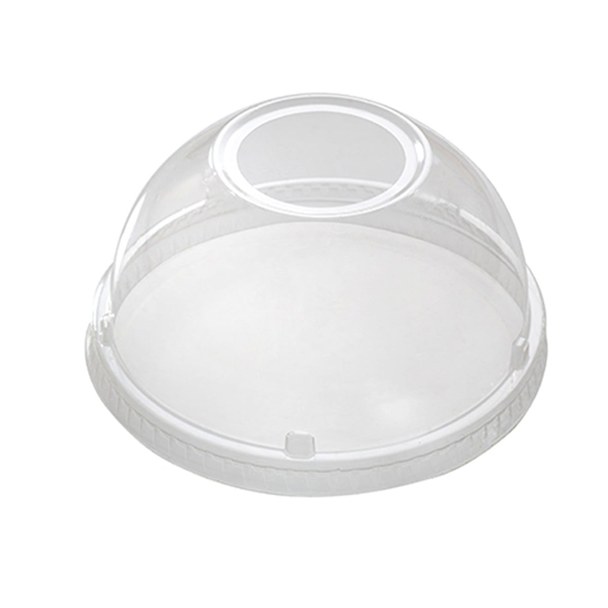 Fits 12-24 oz. PET Dome Lid w/ 1.3" Hole (98 mm), Clear — Case of 1000 (Item 3198DLHL)