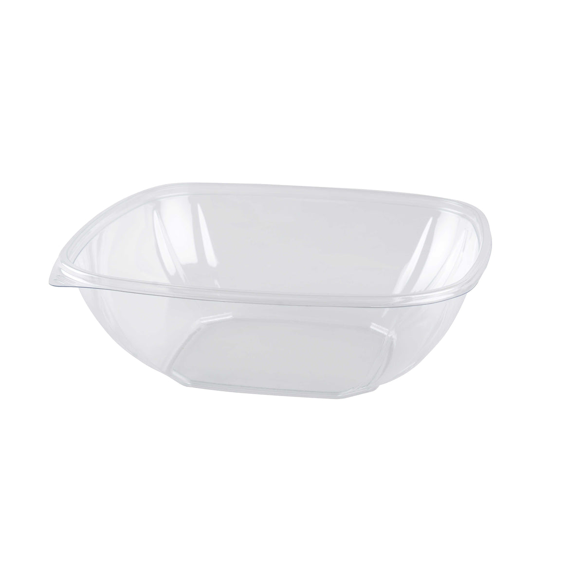 64 oz. Large, Square Bowl PET, Clear — Case of 150 (Item 15064L-CL)