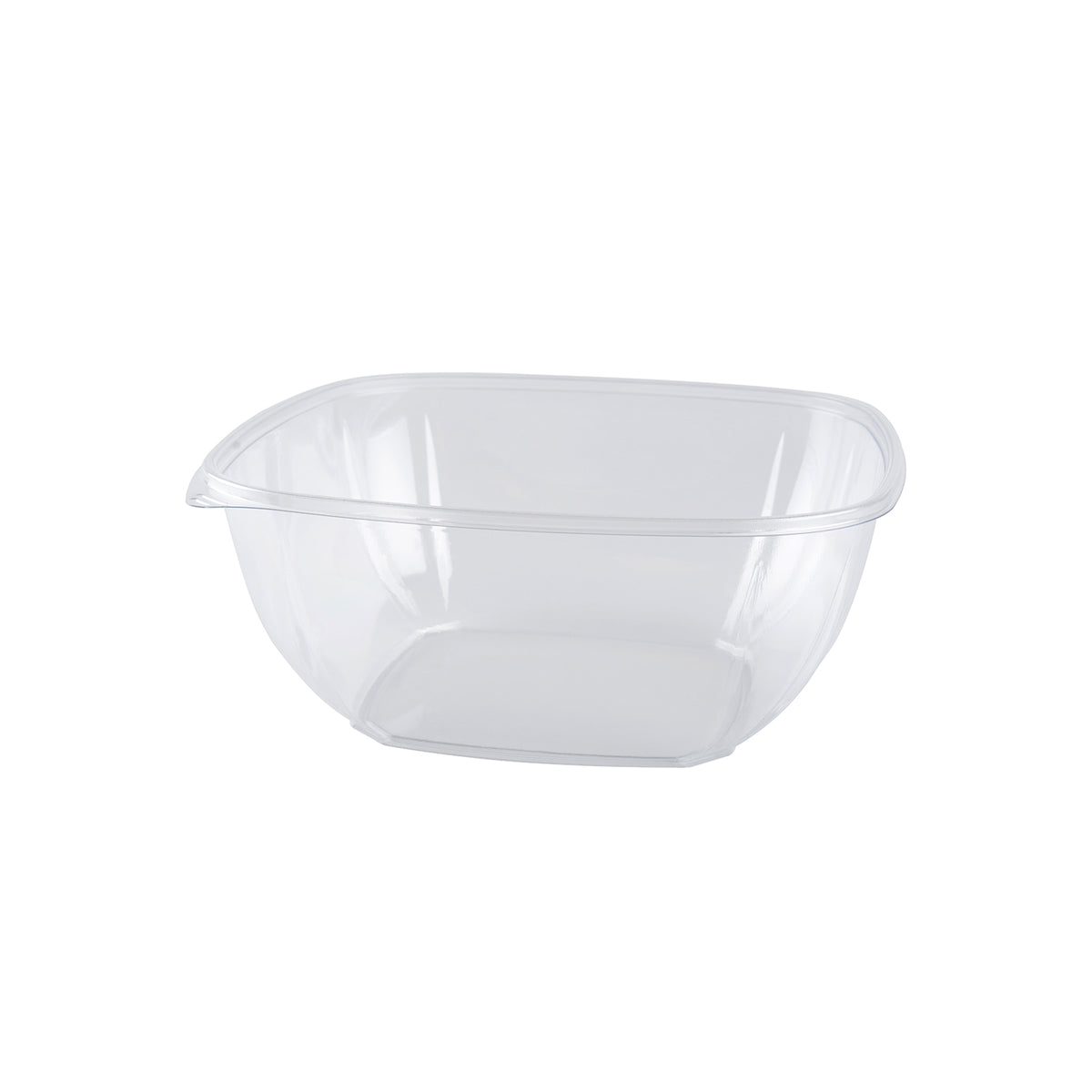 160 oz. Ex. Large, Square Bowl PET, Clear — Case of 50 (Item 15160L-CL)