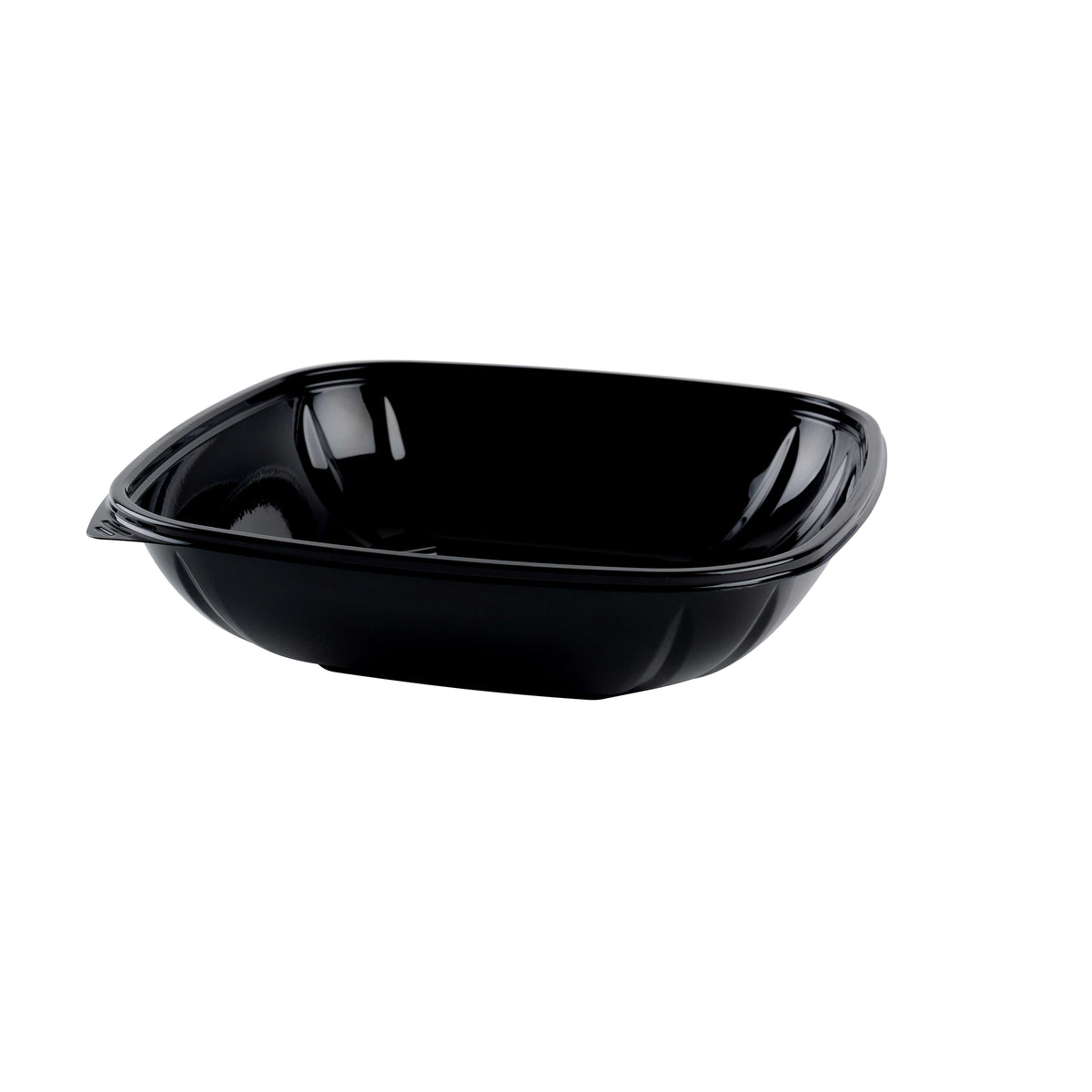 48 oz. Large, Square Bowl PET, Black — Case of 150 (Item 15048L-BK)