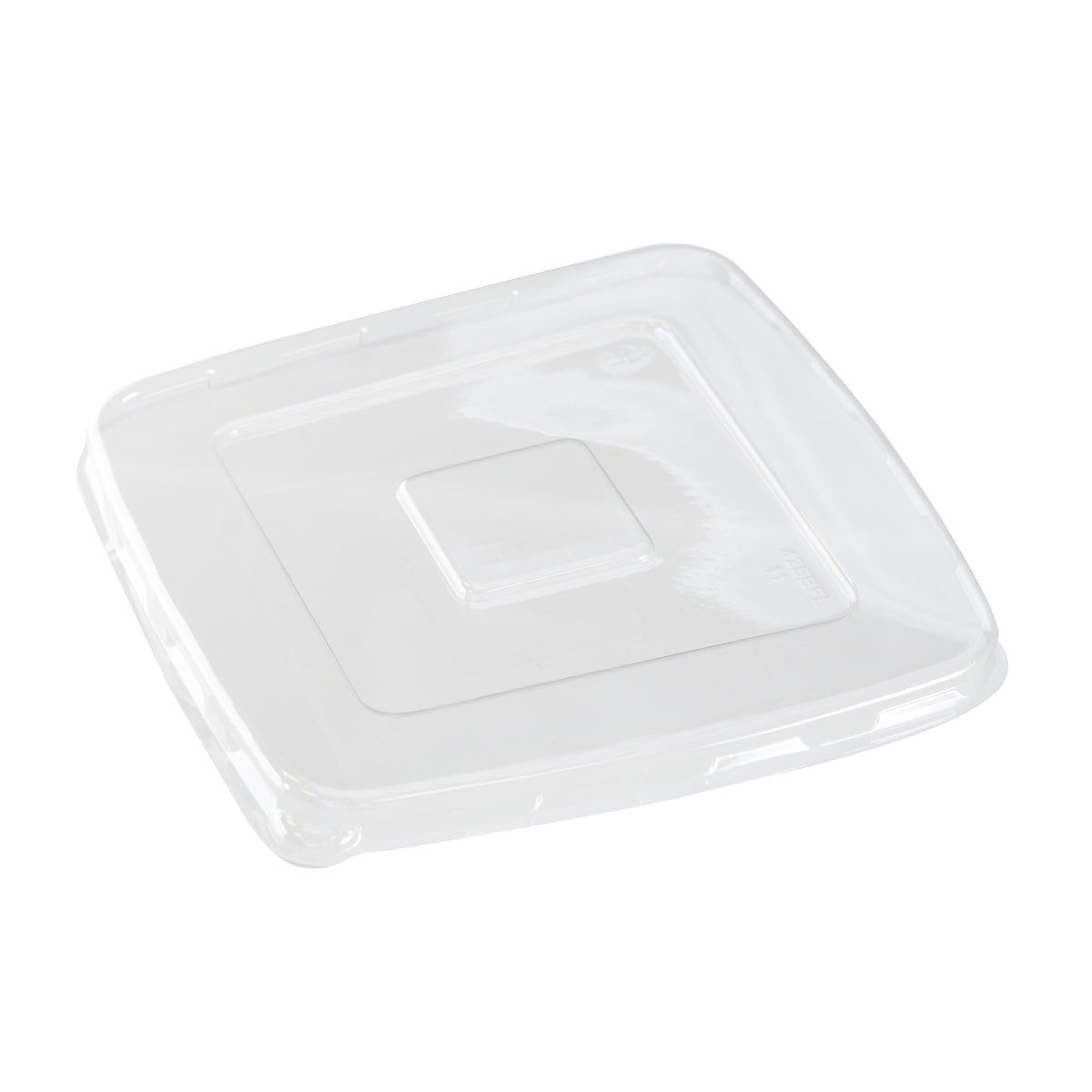 7" Flat Lid for Square Bowls, Clear — Case of 300 (Item 42SBFL)
