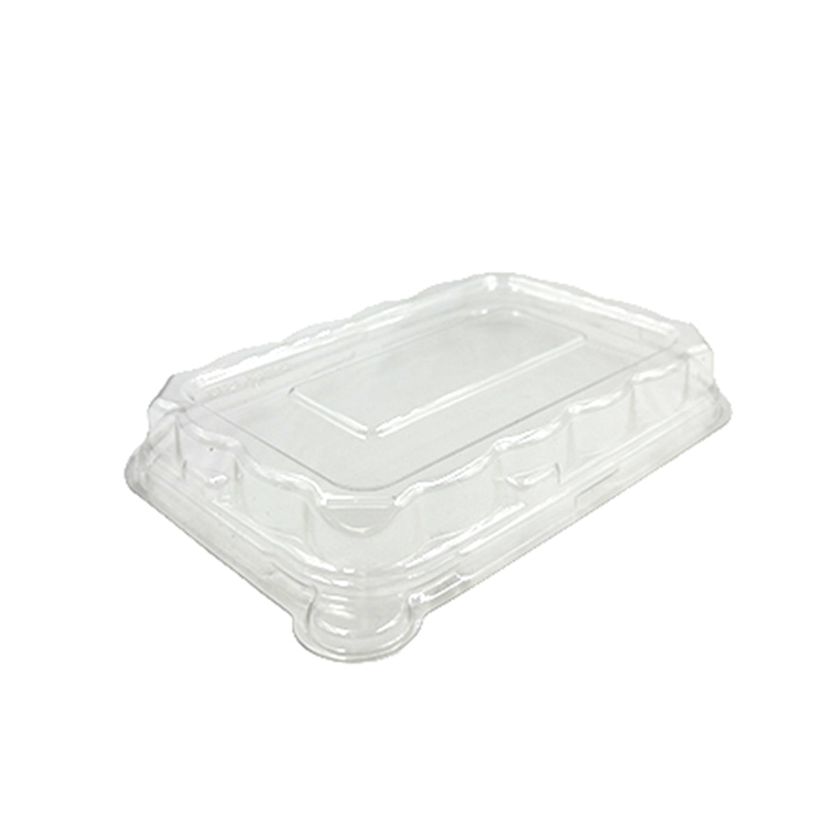 7" X 4.5" Dome Lid for 12/16 oz. Rectangle Bowls, Clear — Case of 600 (Item 42RCL1216)